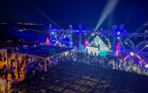 Full Moon Party 2025 at KiteHouse Soma Bay - night-time beach party with light show and DJ stage